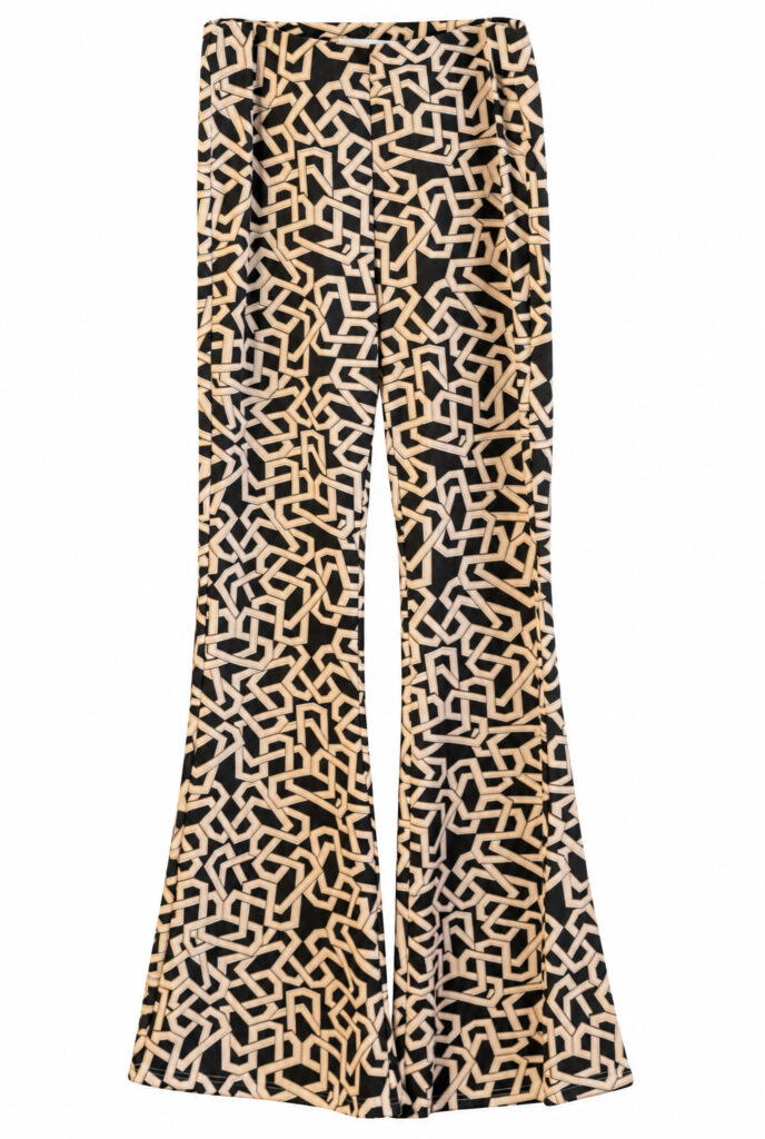 Leveälahkeiset housut musta/beige