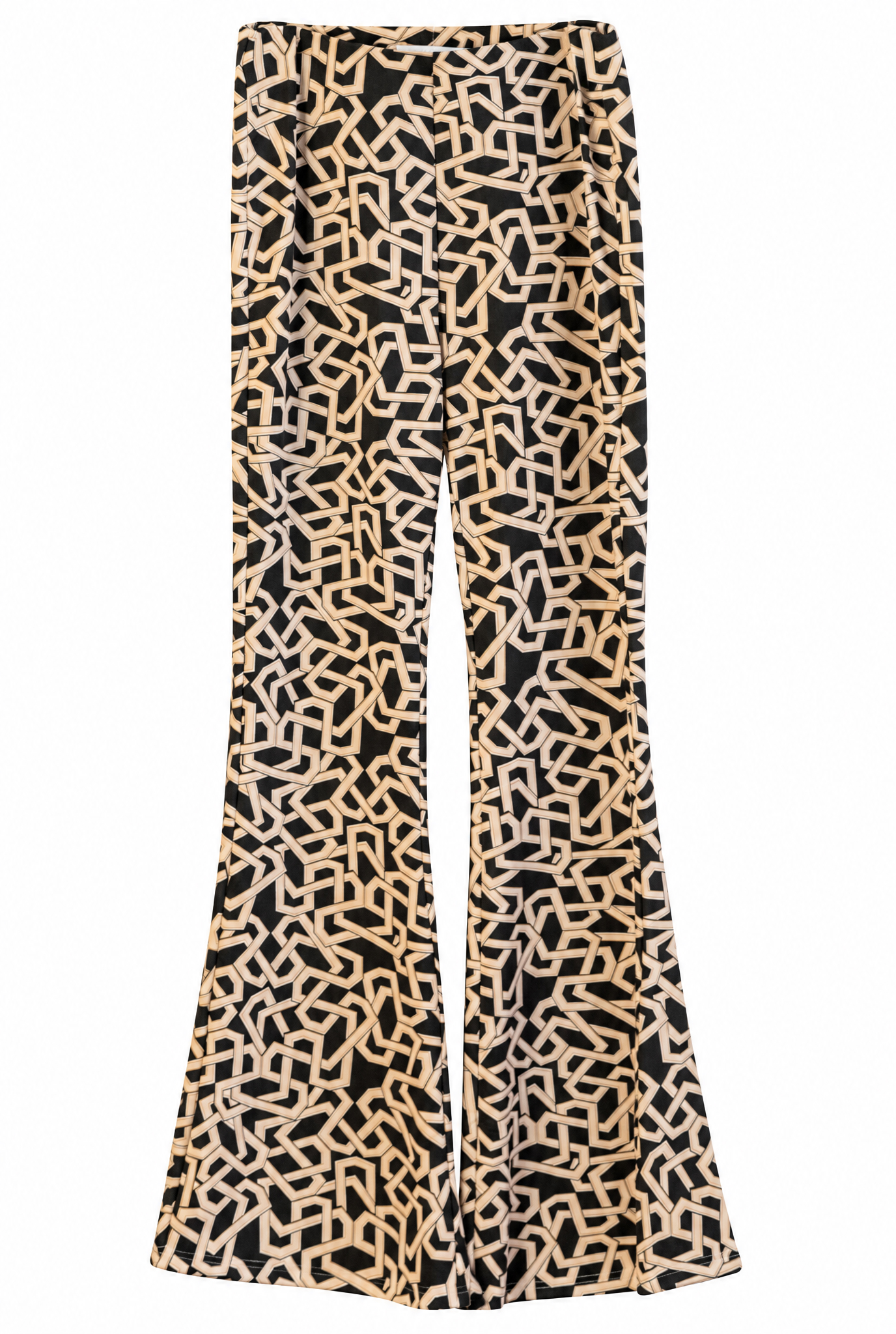 Leveälahkeiset housut musta/beige - Kuva 1