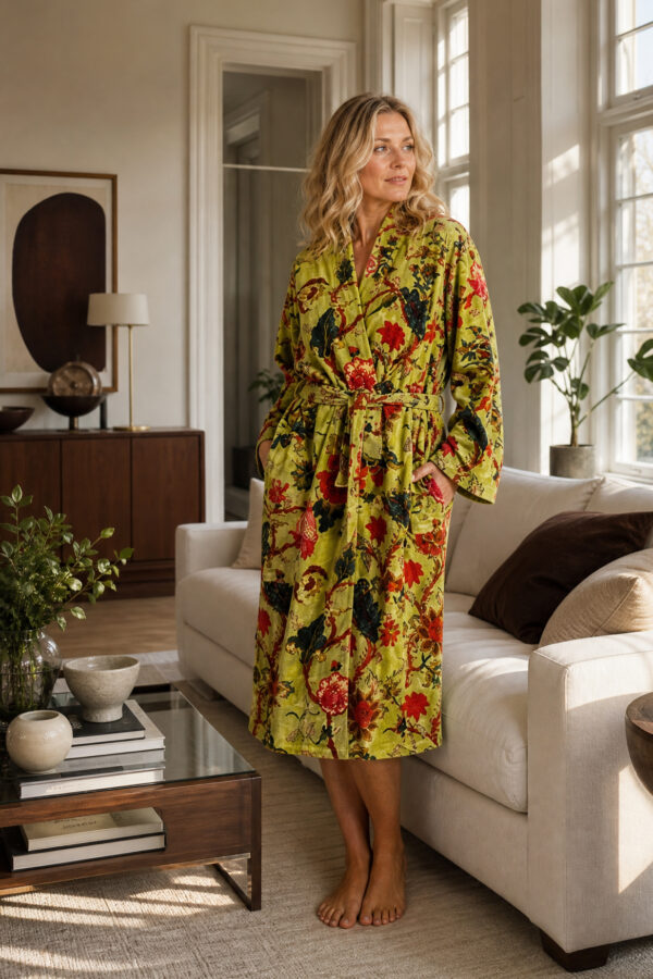 Kimono samettia VELVET PISTACHIO