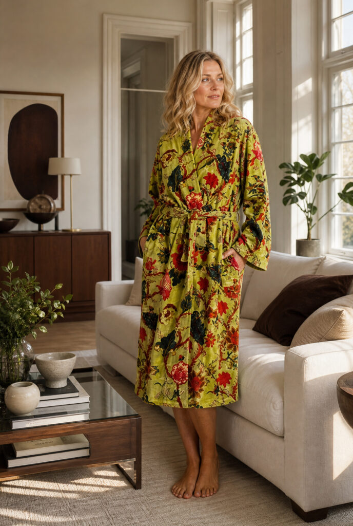 Kimono samettia VELVET PISTACHIO