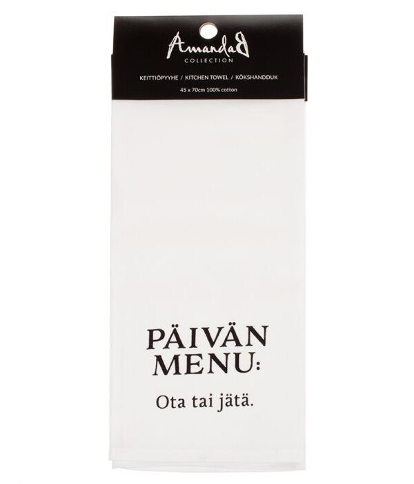 Keittiöpyyhe päivän menu - Kuva 1
