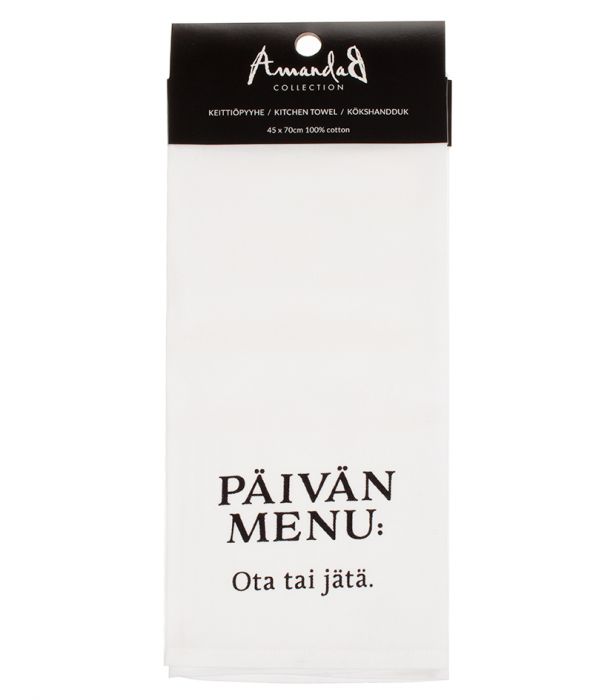 Keittiöpyyhe päivän menu