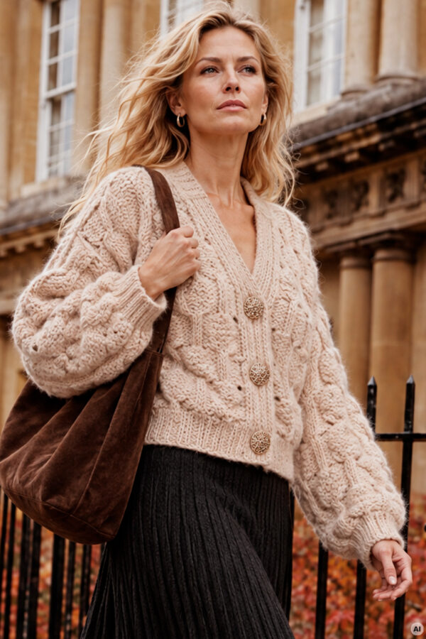 Neuletakki beige