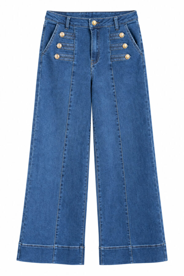 Leveälahkeiset farkut denim - Kuva 1