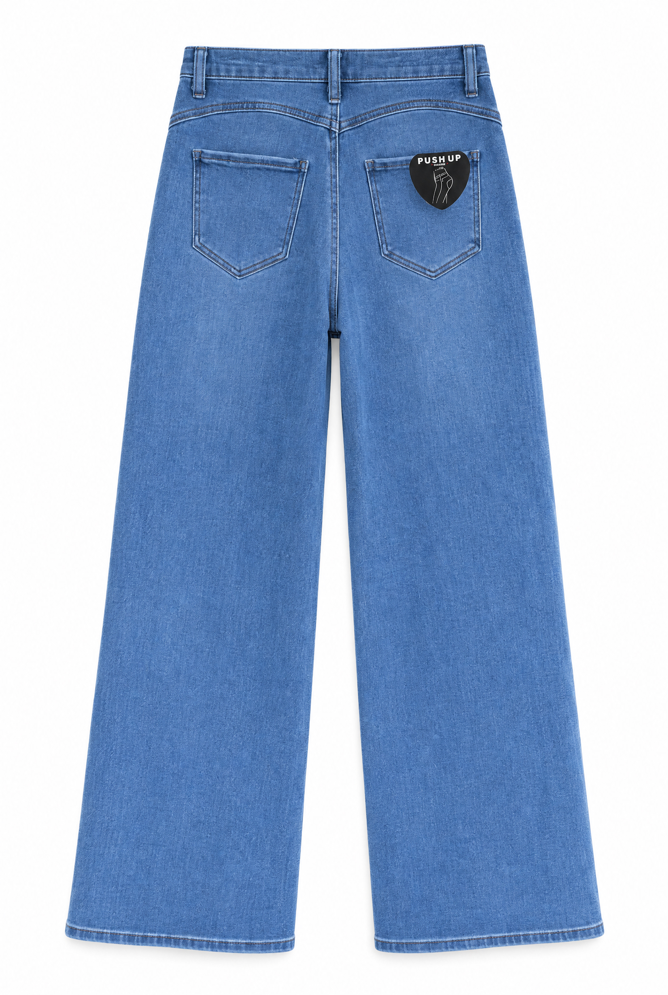 Leveälahkeiset farkut denim - Kuva 2