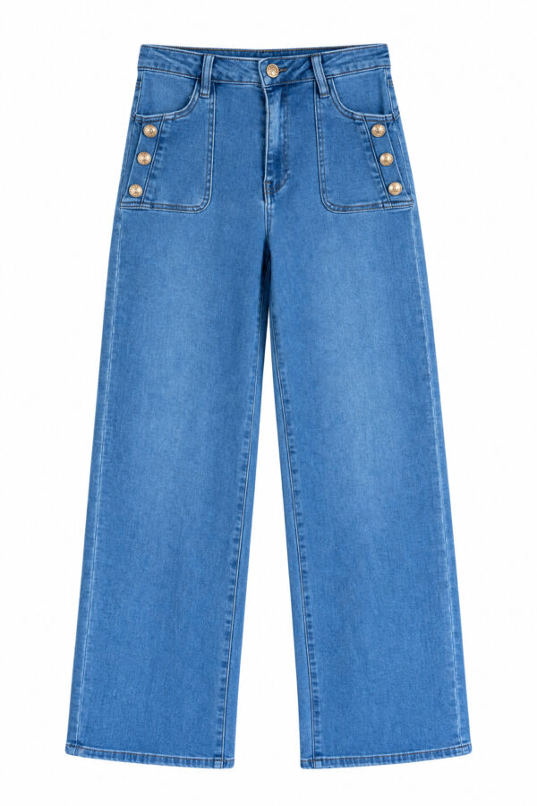 Leveälahkeiset farkut denim