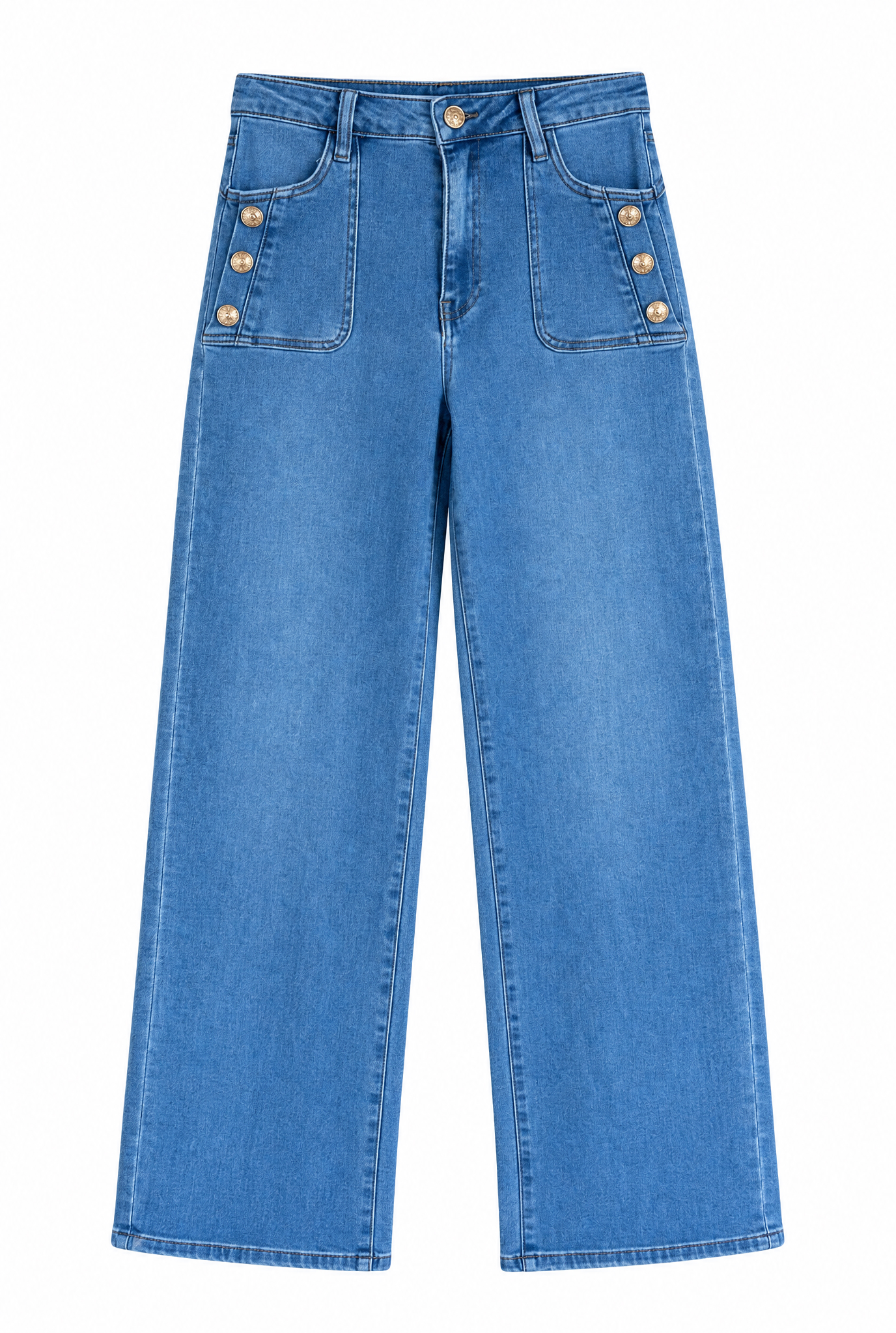 Leveälahkeiset farkut denim - Kuva 1