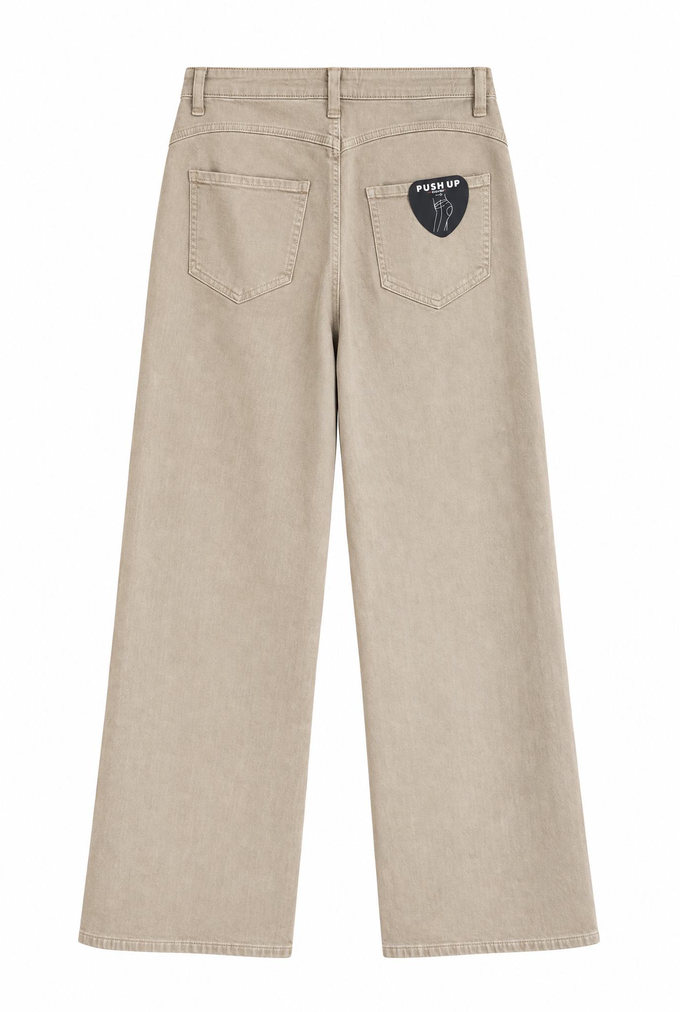 Leveälahkeiset farkut beige - Kuva 2